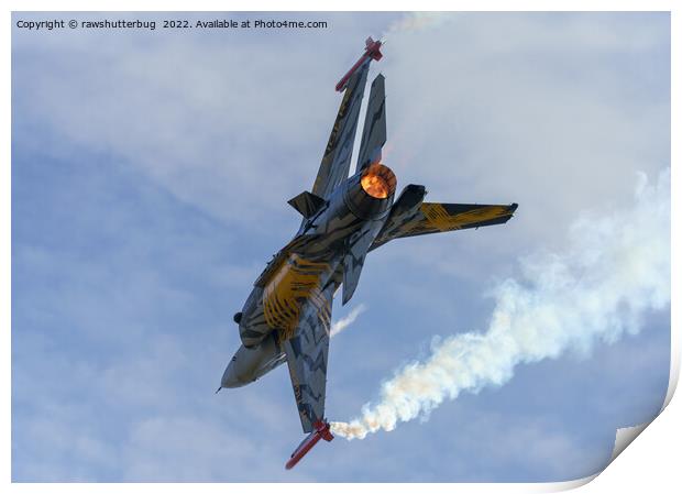 F-16 Tiger Turns And Burns Print by rawshutterbug 