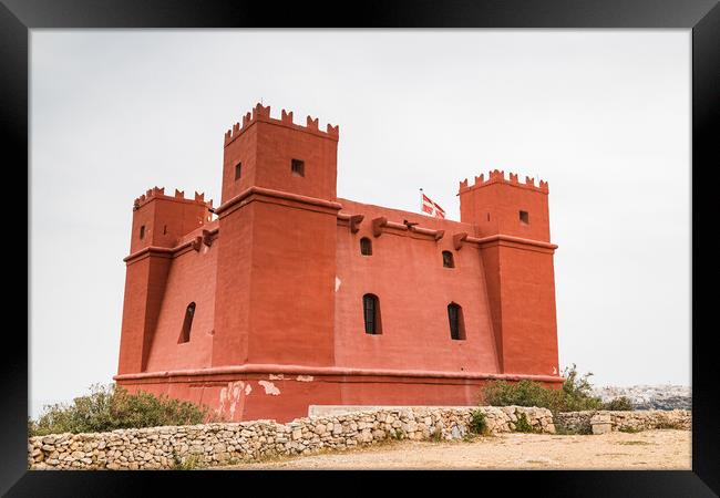 Red Tower in Mellieha Framed Print by Jason Wells