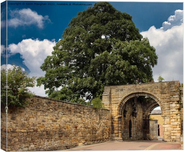 Majestic Priory Gatehouse in Hexham Canvas Print by Kevin Maughan