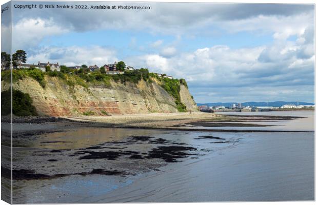 Cliffs at Penarth Beach South Wales Canvas Print by Nick Jenkins