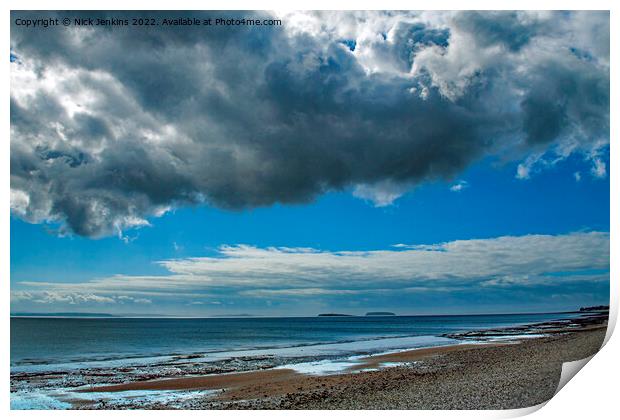 The Bristol Channel from Penarth Beach Vale of Gla Print by Nick Jenkins