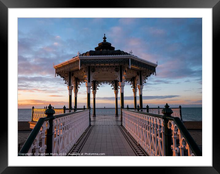 Brighton Band Stand at dawn. Framed Mounted Print by Stephen Munn