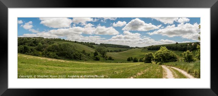 Valley on the Cranborne Chase Framed Mounted Print by Stephen Munn