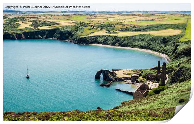 Anglesey Coast at Porth Wen Print by Pearl Bucknall