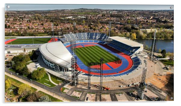Alexander Stadium Aerial Perspective Acrylic by Catchavista 