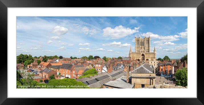 Lincoln cathedral in panoramic landscape Framed Mounted Print by Allan Bell