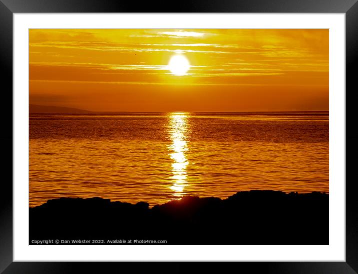 Beautiful Beach Sunset at Penmon Point, Anglesey, Wales Framed Mounted Print by Dan Webster