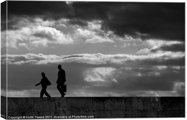 Evening stroll Silhouette Canvases & Prints Canvas Print by Keith Towers Canvases & Prints