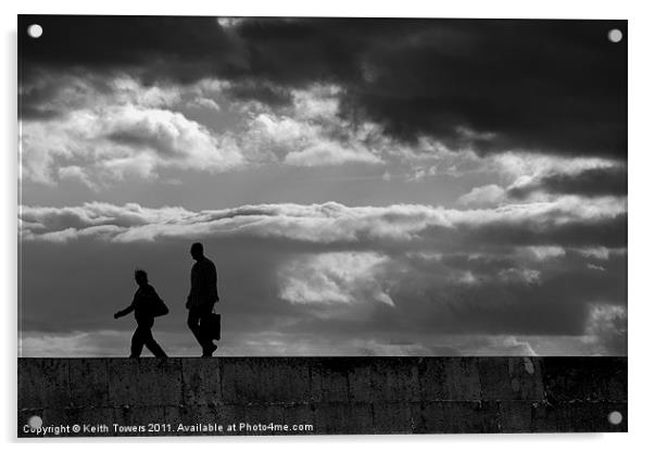 Evening stroll Silhouette Canvases & Prints Acrylic by Keith Towers Canvases & Prints