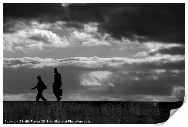 Evening stroll Silhouette Canvases & Prints Print by Keith Towers Canvases & Prints