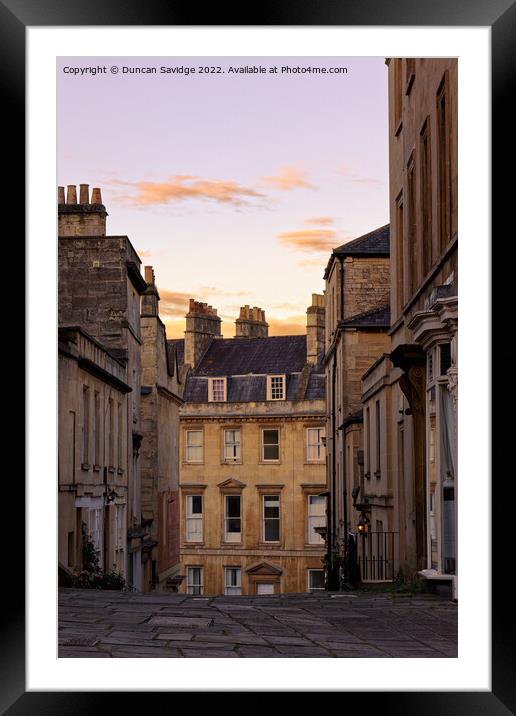 Hay Hill looking towards the Paragon Bath Framed Mounted Print by Duncan Savidge