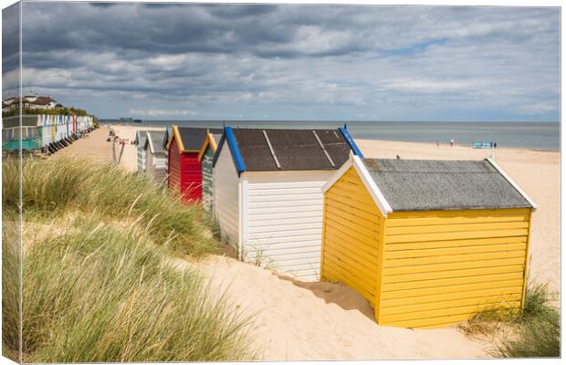 Colourful beach huts at Southwold Canvas Print by Jason Wells