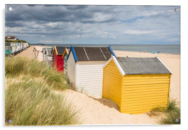 Colourful beach huts at Southwold Acrylic by Jason Wells