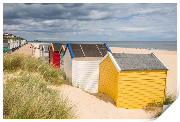 Colourful beach huts at Southwold Print by Jason Wells
