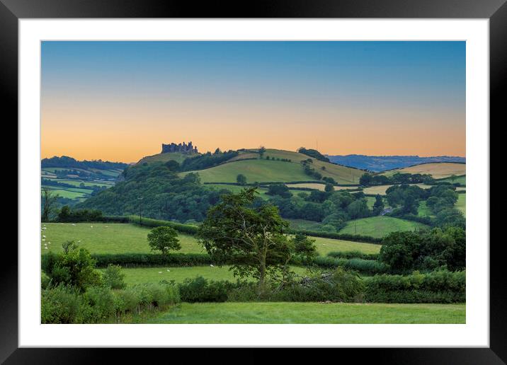 Carreg Cennen castle at dusk Framed Mounted Print by Leighton Collins