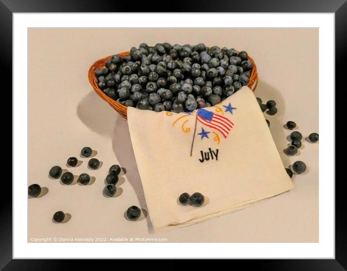 Summer Blueberries Framed Mounted Print by Donna Kennedy
