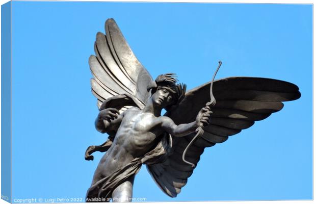 Statue of Eros, Piccadilly Circus, London.  Canvas Print by Luigi Petro