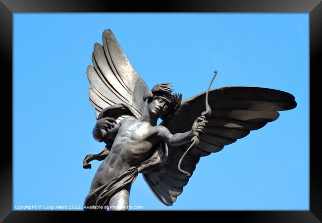 Statue of Eros, Piccadilly Circus, London.  Framed Print by Luigi Petro