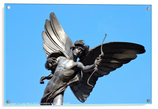 Statue of Eros, Piccadilly Circus, London.  Acrylic by Luigi Petro