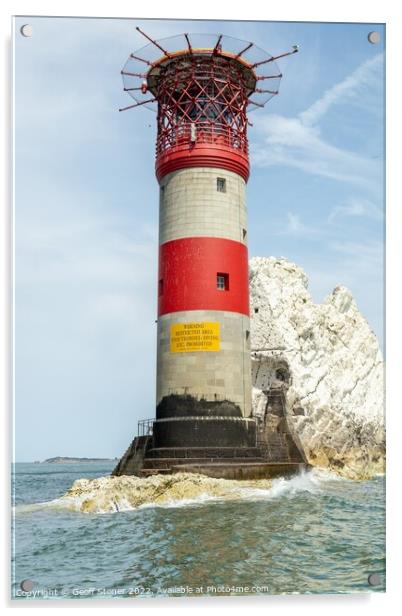 The Needles Lighthouse Acrylic by Geoff Stoner
