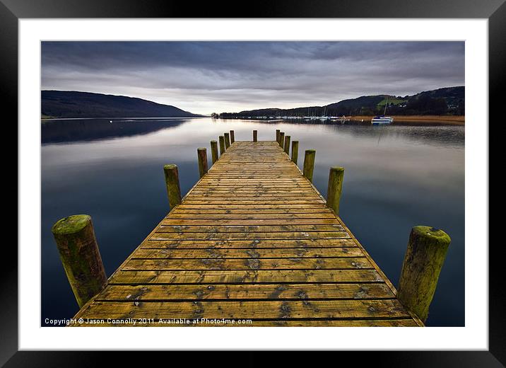 Coniston Jetty Framed Mounted Print by Jason Connolly