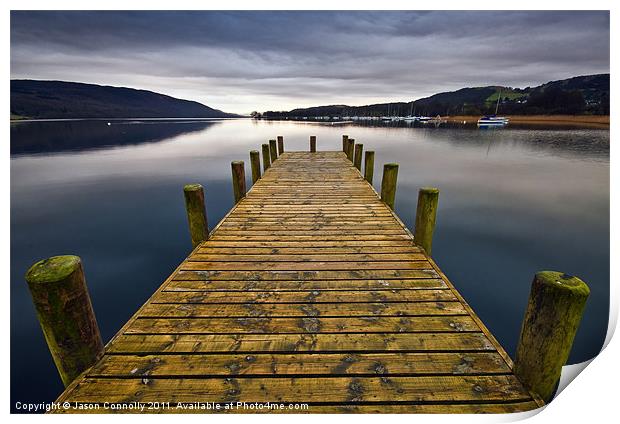 Coniston Jetty Print by Jason Connolly