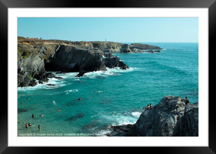 Overview of Porto Covo Beach Framed Mounted Print by Angelo DeVal