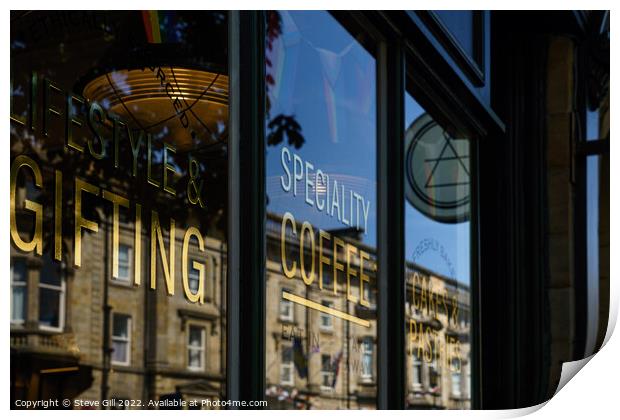 Speciality Coffee Shop Window Reflections. Print by Steve Gill