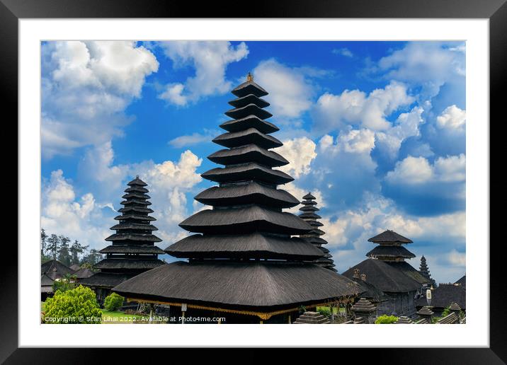 Besakih temple in Bali, Indonesia. Framed Mounted Print by Stan Lihai