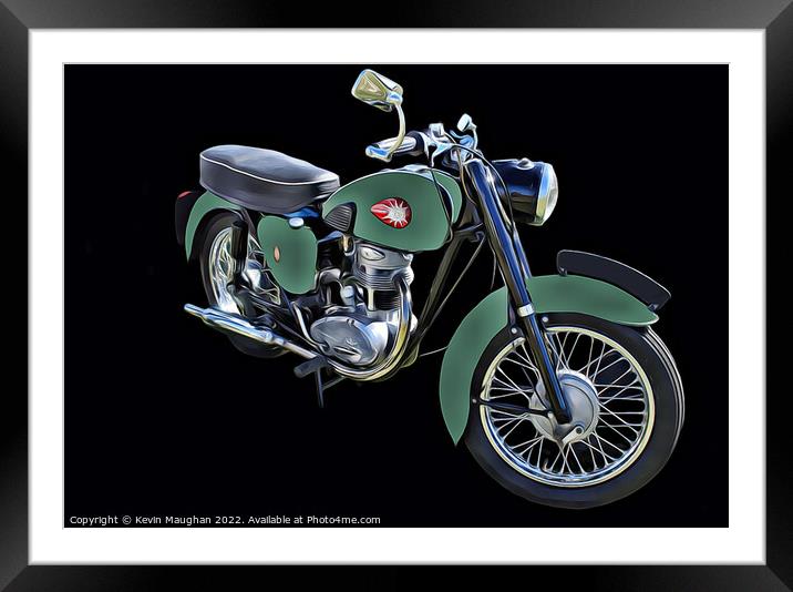Timeless Classic BSA C12 Motorbike Framed Mounted Print by Kevin Maughan