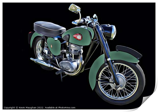 Timeless Classic BSA C12 Motorbike Print by Kevin Maughan
