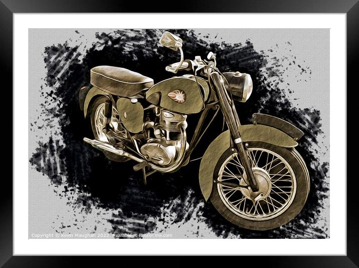 Roaring Green BSA C12 Framed Mounted Print by Kevin Maughan