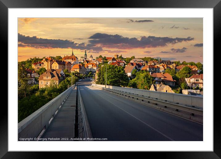 Bridge over the river Luznice and the city of Tabor in the background. Czechia Framed Mounted Print by Sergey Fedoskin