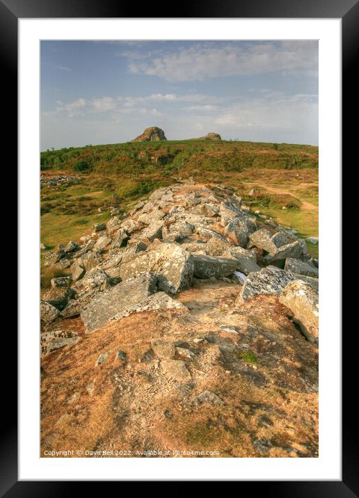 Haytor  Outdoor stone rock  pile Framed Mounted Print by Dave Bell