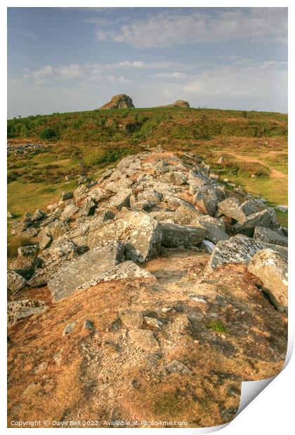 Haytor  Outdoor stone rock  pile Print by Dave Bell