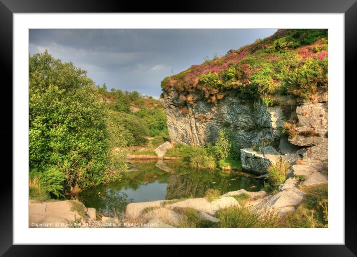 Quarry Face and pond Framed Mounted Print by Dave Bell