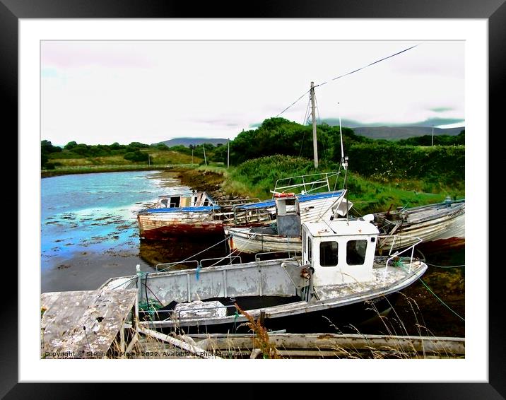 Abandoned fishing boats Framed Mounted Print by Stephanie Moore