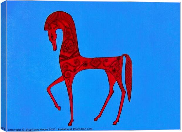 Red Etruscan Horse Canvas Print by Stephanie Moore