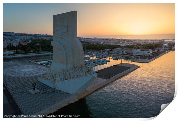 The Padrao dos Descobrimentos (monument to the portugueses discoveries) at dawn by tejo river Print by Paulo Rocha
