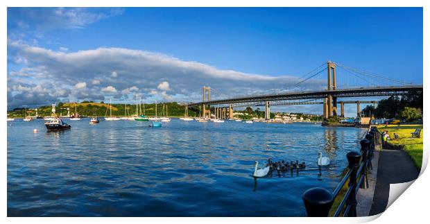 Tamar Bridge, Saltash, Cornwall Print by Maggie McCall