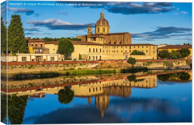Sunrise on the Arno in Florence, Tuscany Canvas Print by Angus McComiskey