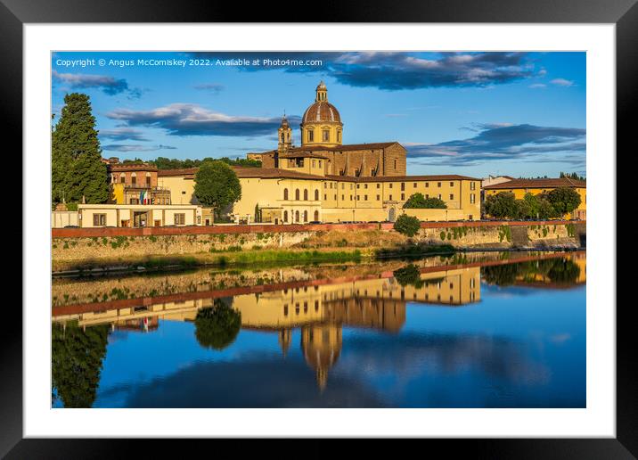 Sunrise on the Arno in Florence, Tuscany Framed Mounted Print by Angus McComiskey