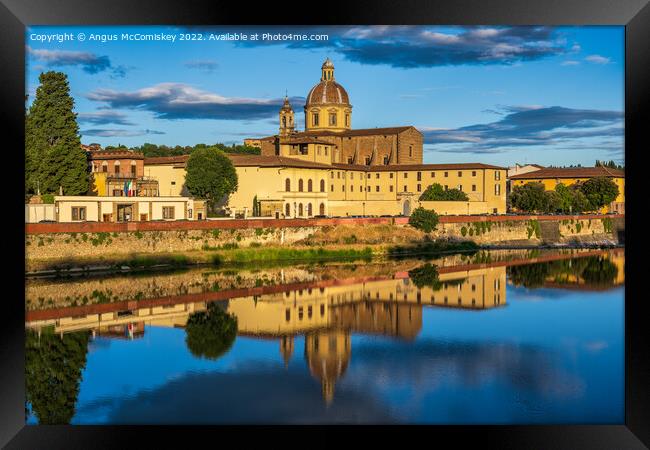Sunrise on the Arno in Florence, Tuscany Framed Print by Angus McComiskey