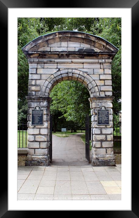 Commemorating Heroes: Hexham Park Entrance Arch Framed Mounted Print by Kevin Maughan