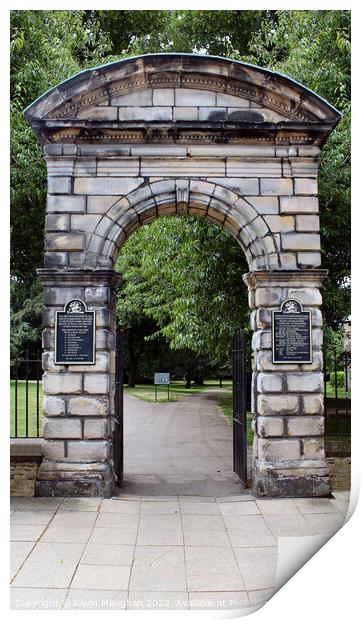 Commemorating Heroes: Hexham Park Entrance Arch Print by Kevin Maughan