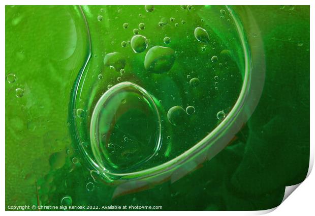Pregnant Green Bubbles Print by Christine Kerioak
