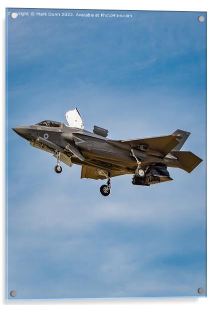 F35 Jet Fighter Hovering Acrylic by Mark Dunn