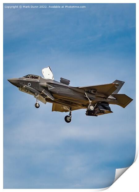 F35 Jet Fighter Hovering Print by Mark Dunn