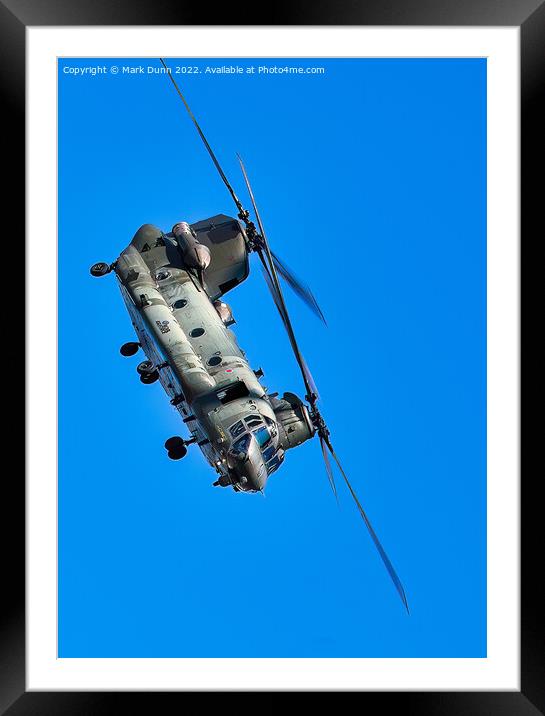 RAF Chinook Helicopter Framed Mounted Print by Mark Dunn