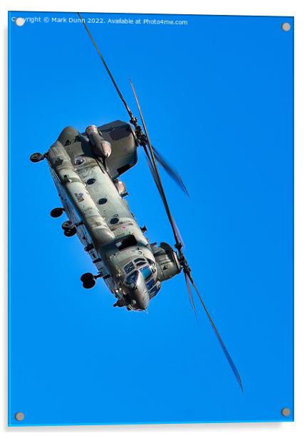 RAF Chinook Helicopter Acrylic by Mark Dunn